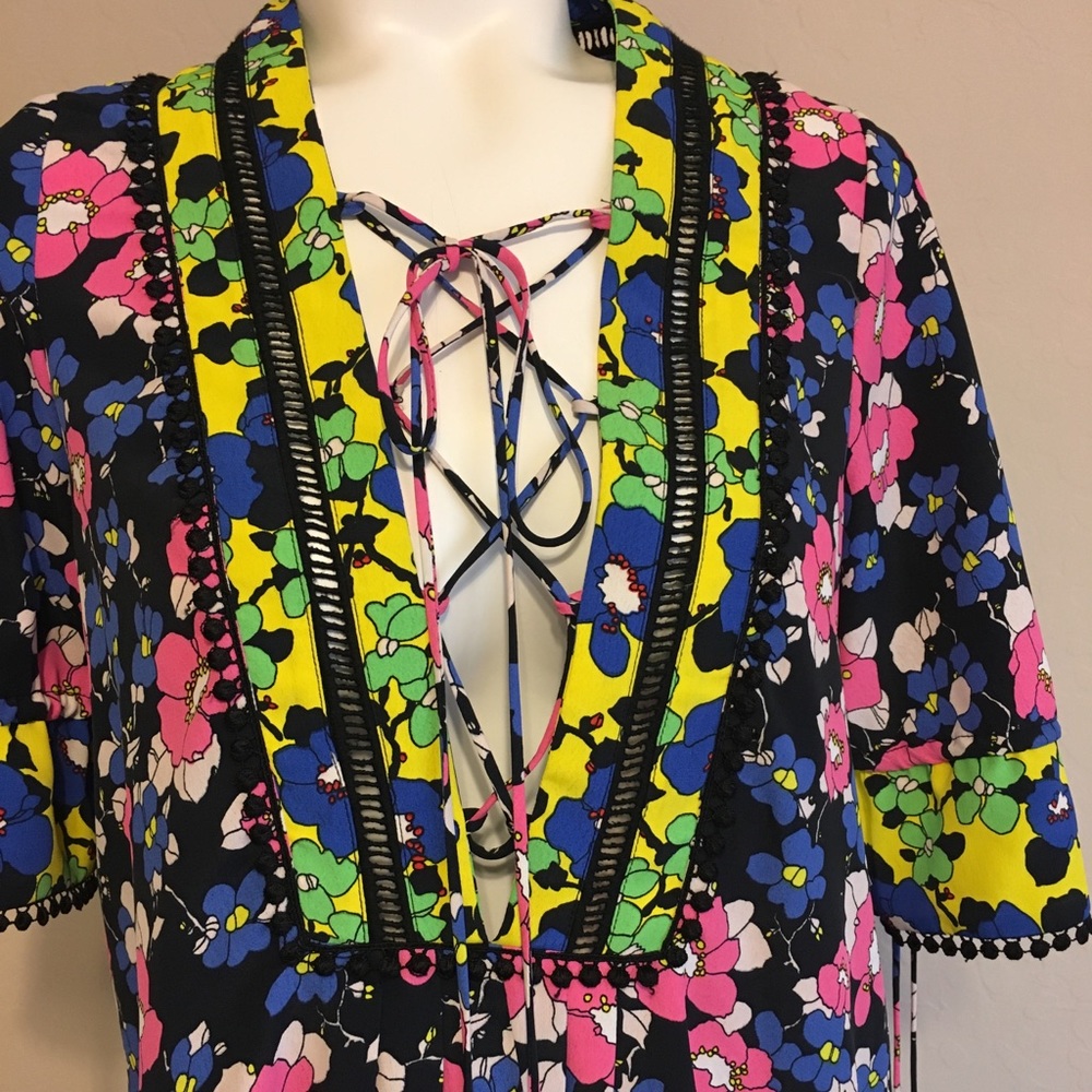 Topshop Floral Print Mini Shift Dress - Picture 3 of 6